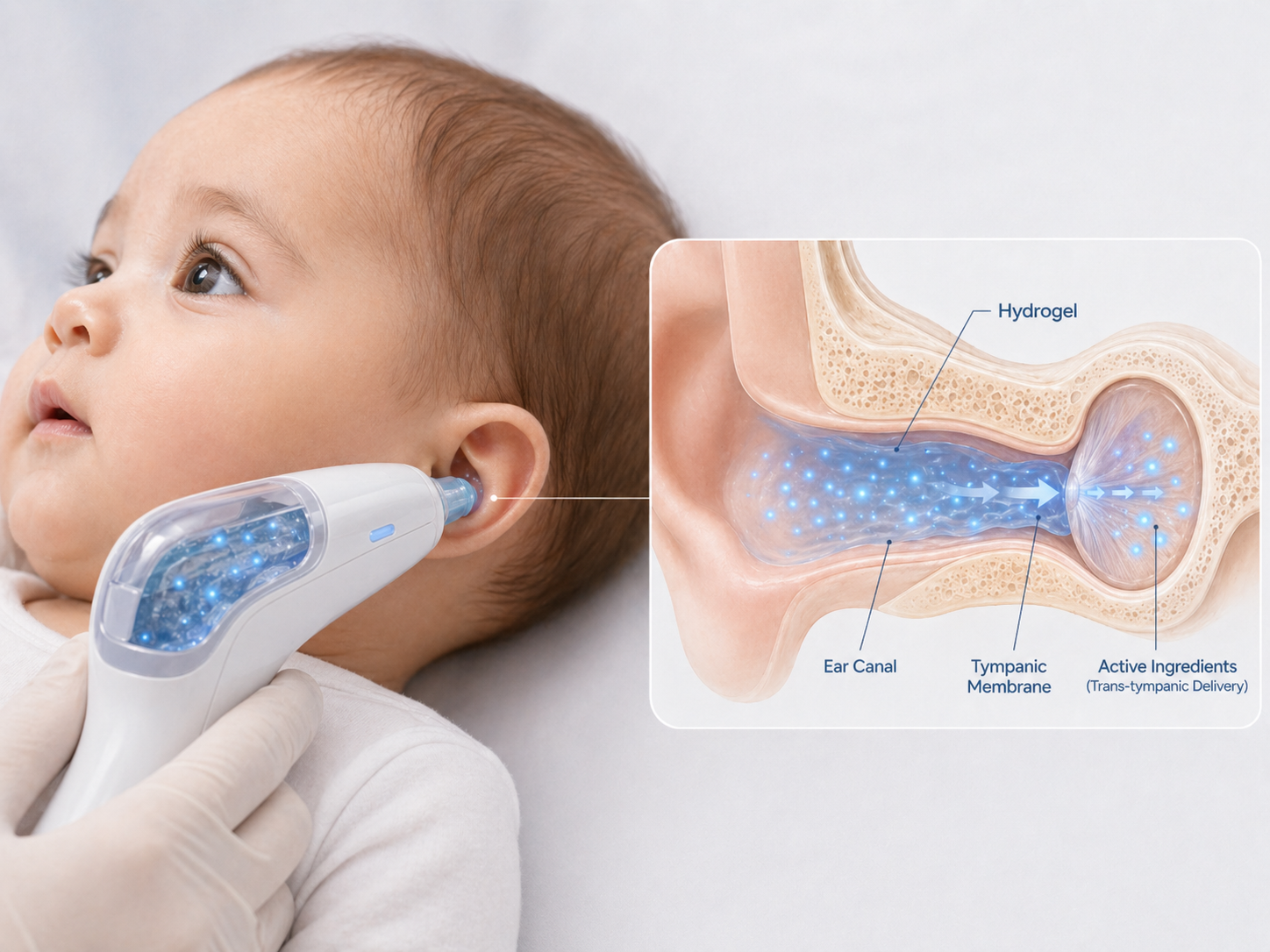 Product concept for acute otitis media delivery